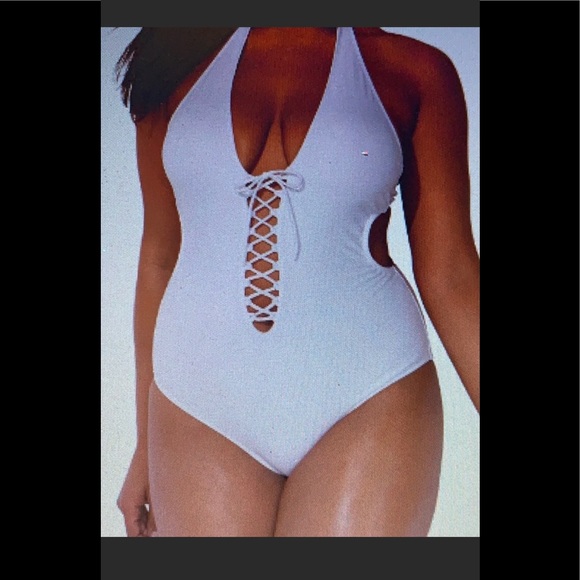 Ashley Graham Swimsuits for All Other - Swimsuits For All Halter & Tie One Piece Sz 18 NWT